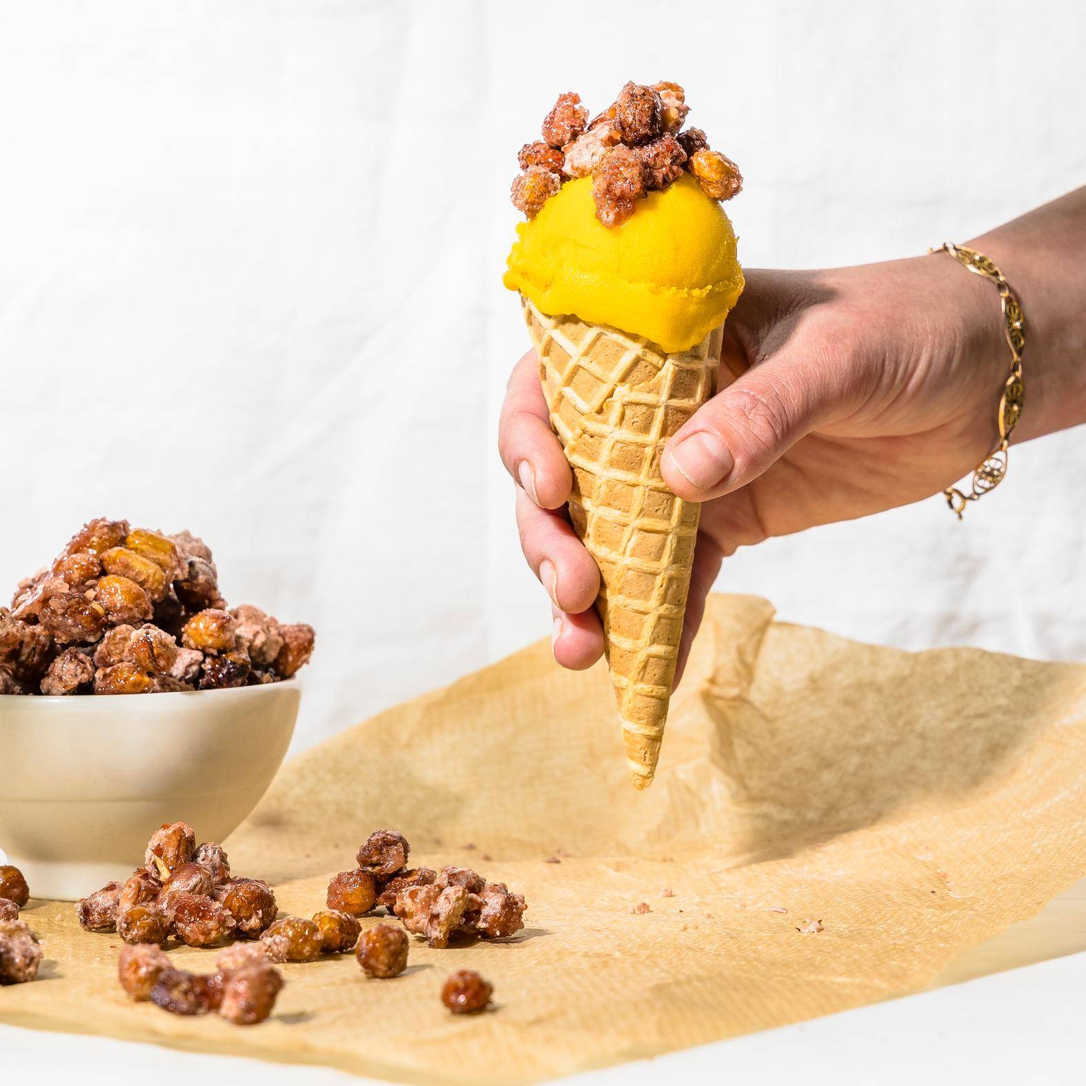 Cacahuetes confitados (cobertura de helado) - Receta Easy Fry Max | Moulinex