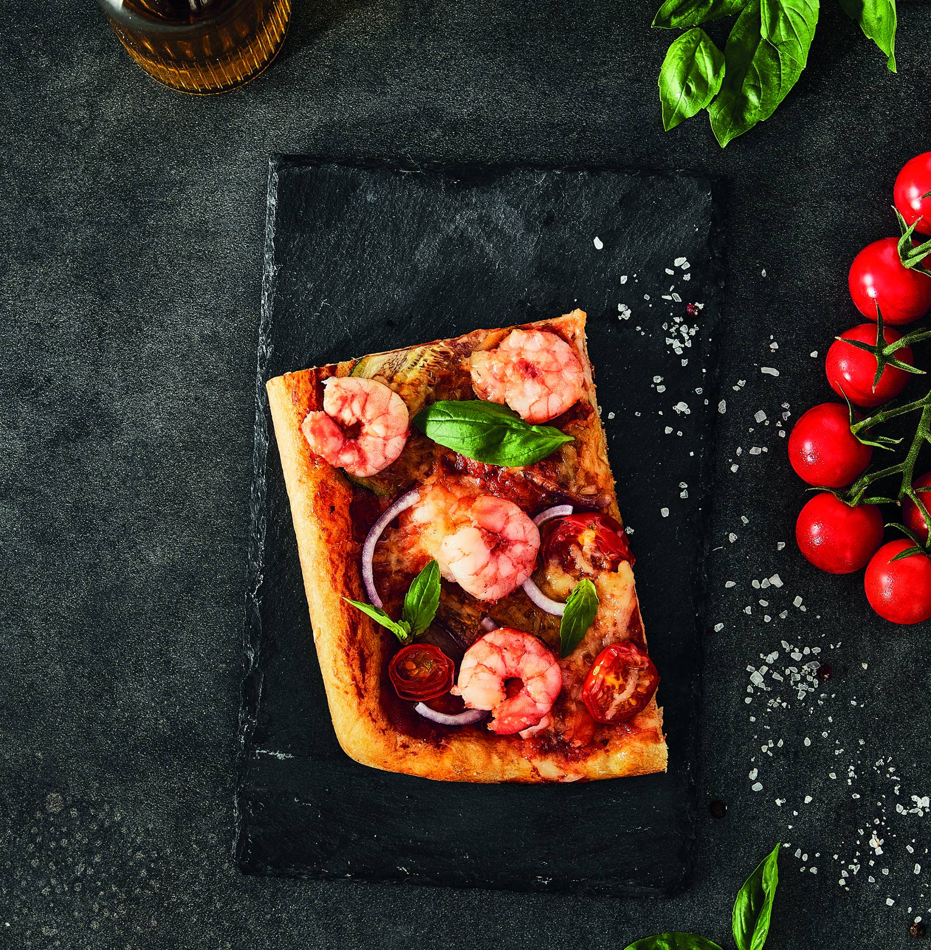 Pizza de verduras y gambas - Receta OptiGrill + | Moulinex