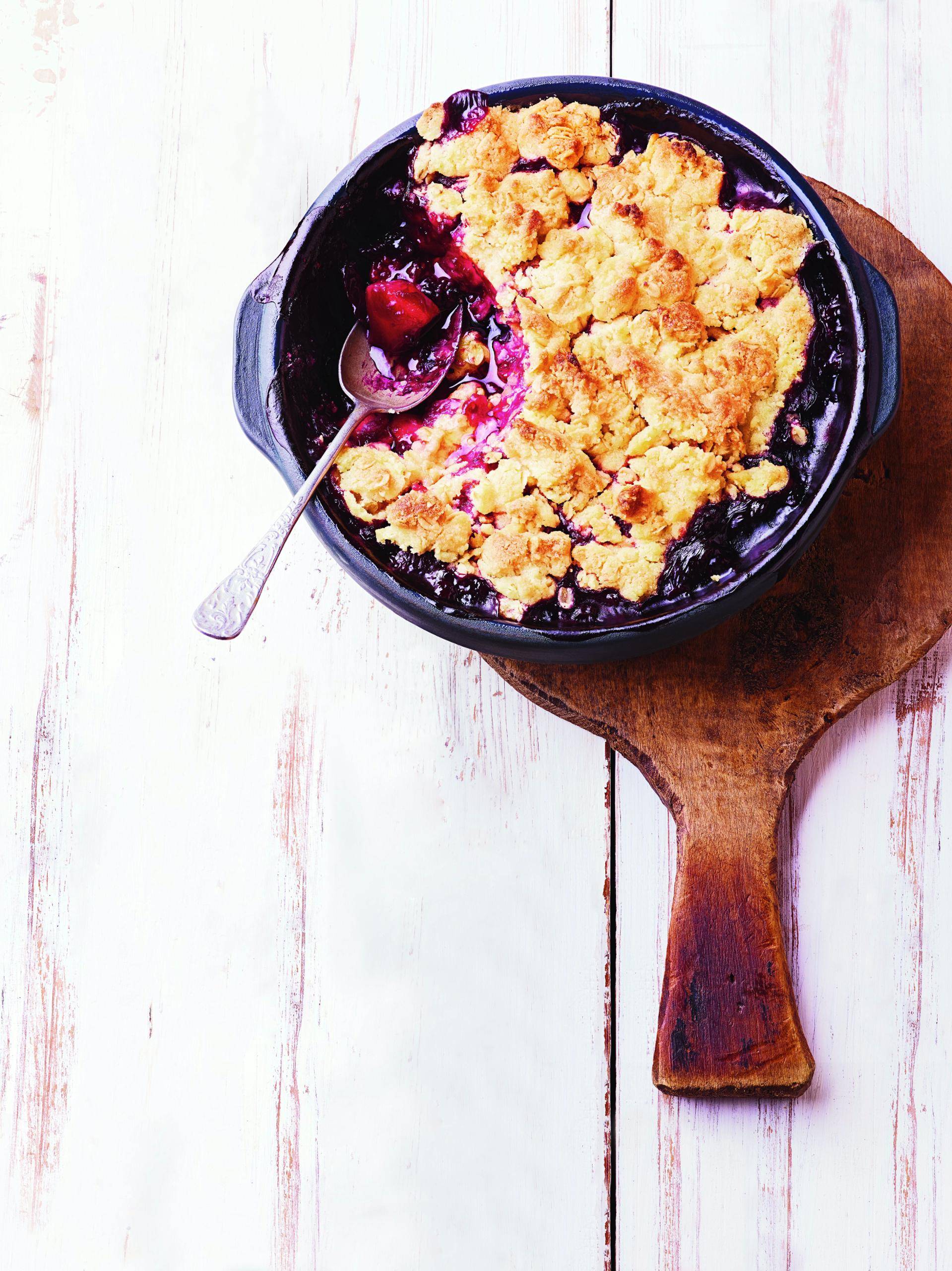 Crumble de frutos rojos - Receta Easy Fry Mega | Moulinex