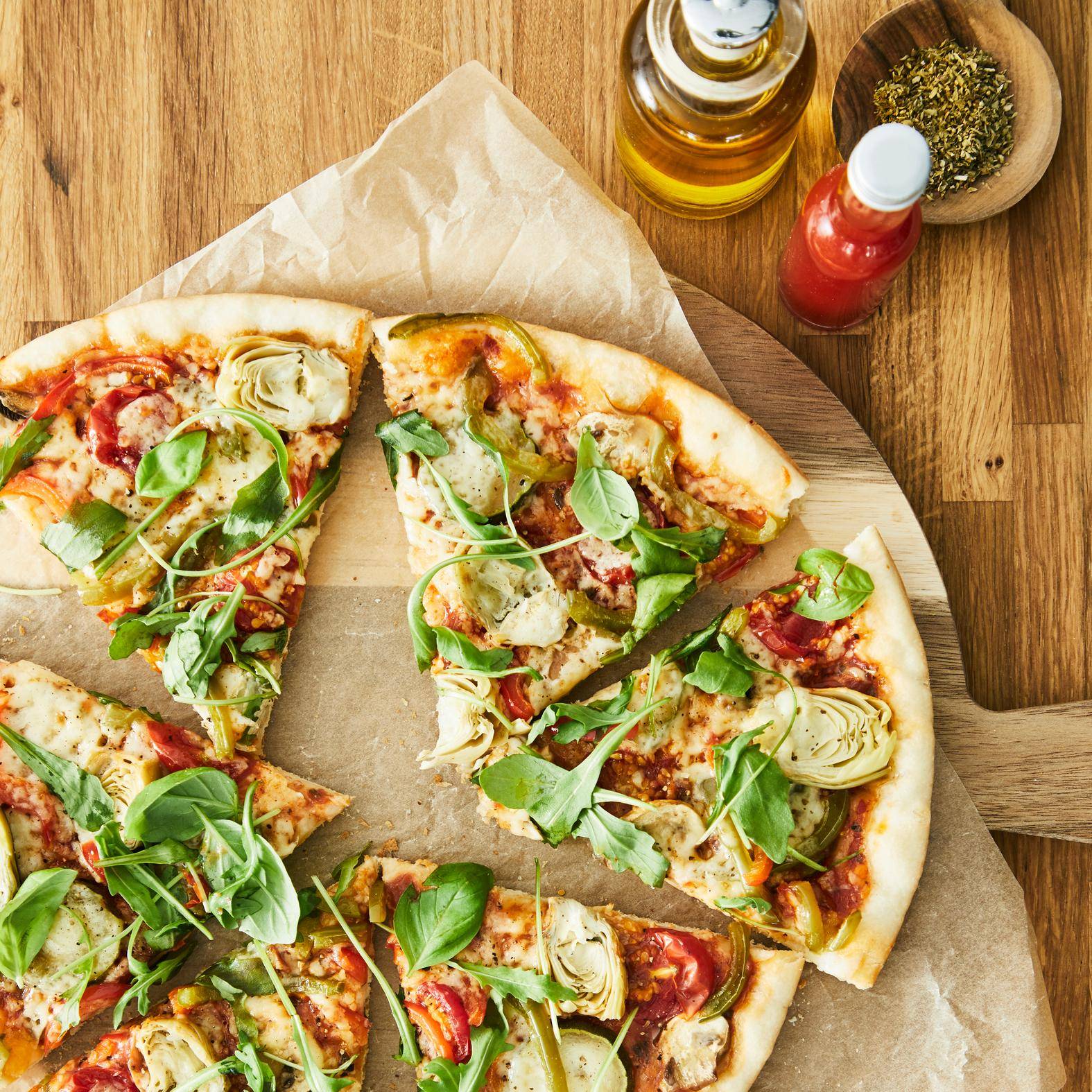Pizza vegetariana - Receta Easy Fry XL Surface | Moulinex