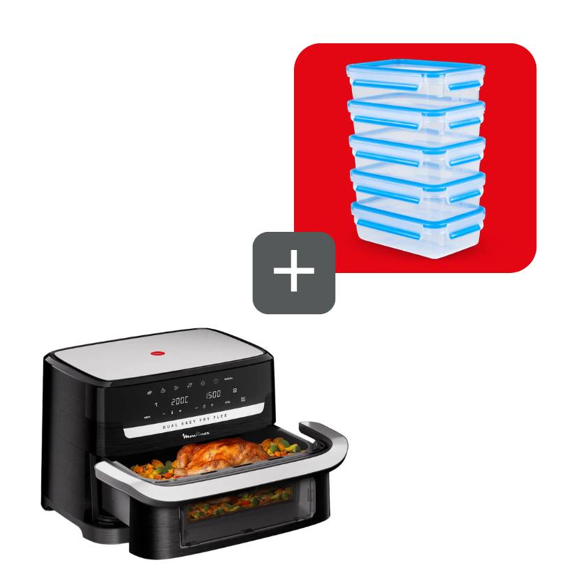 Promo Pack Freidora de Aire Easy Fry Dual Flex + Set de herméticos