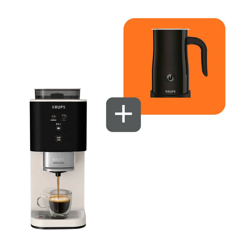Pack Cafetera Coffee Crush Ivory + Espumador de Leche