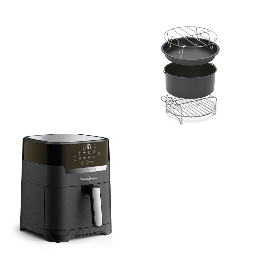 Pack freidora black + set accesorios easy fry