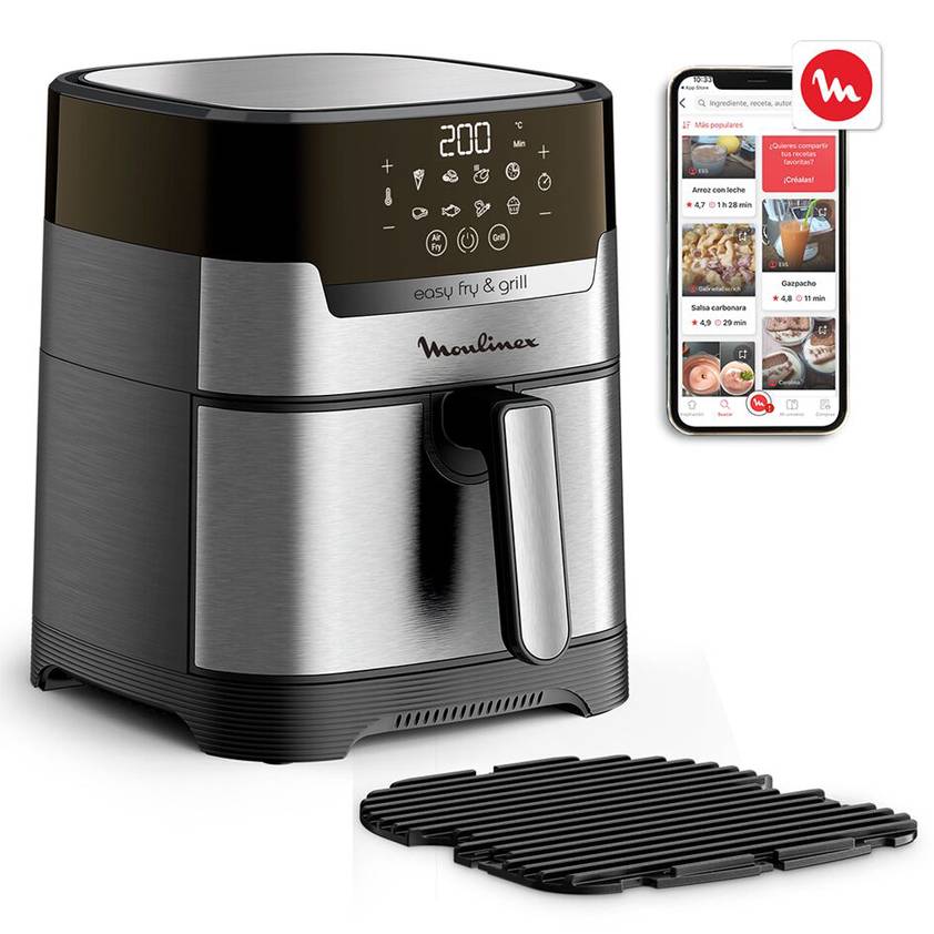 Pack freidora easy fry inox + set herméticos